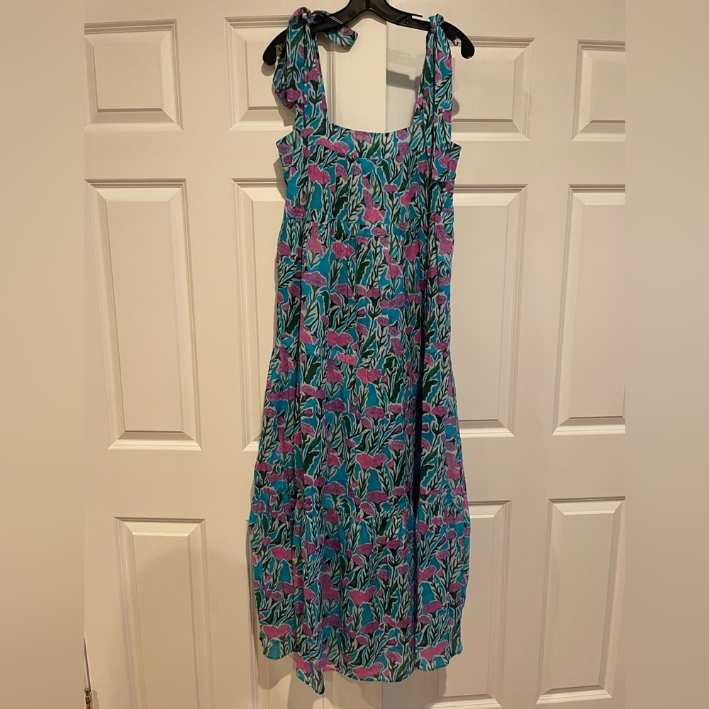 Warm Blue and Purple Floral Dress